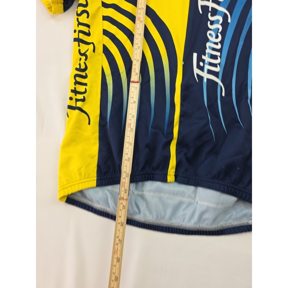 F2P Cycling Sponsored Jersey Large Blue Yellow Mizuno Fitness First - Picture 12 of 14